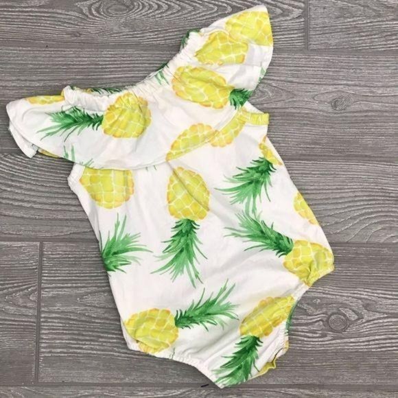 Baileys blooms pineapple ruffle onesie one piece jumper outfit 2T